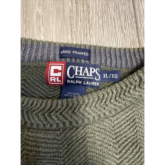 VINTAGE Ralph Lauren Chaps Hand Framed Knit Sweater XL Mens Large 90s Y2K - Picture 6 of 11